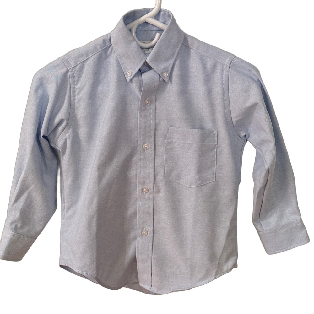 Tom Sawyer Elderwear Boys Blue Oxford Button Down Shirt Wrinkle Free Youth 8